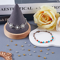 600Pcs 2 Colors Brass Crimp Beads Covers&nbsp;KK-SP0002-32