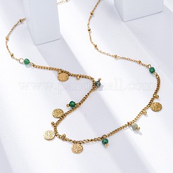304 Stainless Steel Rhinestone Disc Bib Necklaces&nbsp;NJEW-U026-02G