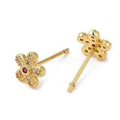 Rack Plating Brass Flower Stud Earrings&nbsp;EJEW-M235-04G