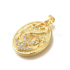 Rack Plating Brass Micro Pave Cubic Zirconia Pendants&nbsp;KK-Z086-67G-01