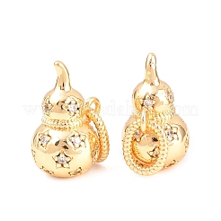 Brass Pave Clear Cubic Zirconia Pendants&nbsp;KK-L274-12G