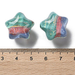 Gradient Color Transparent Hand-drawed Acrylic Beads&nbsp;TACR-P012-01B-08