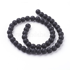 Synthetic Black Stone Beads Strands&nbsp;G508-1