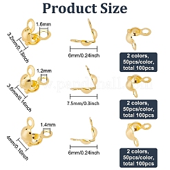 300Pcs 6 Style Brass Bead Tips&nbsp;KK-BC0010-01