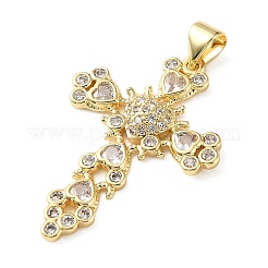 Brass Micro Pave Cubic Zirconia Pendants&nbsp;KK-H279-09G-03