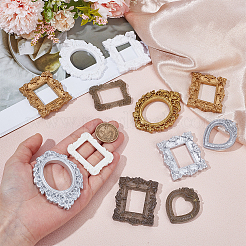 48Pcs 12 Styles Resin Embossed Photo Frames&nbsp;AJEW-NB0007-87