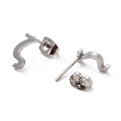 Tarnish Resistant 304 Stainless Steel Greek Alphabet Stud Earrings&nbsp;STAS-D007-07P-18