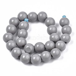 Spray Painted Natural Wood Beads Strands&nbsp;WOOD-S053-57F