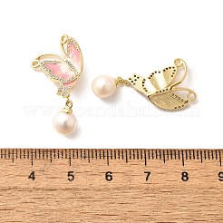 Natural Pearl Dangle Ear Studs&nbsp;EJEW-L099-11G