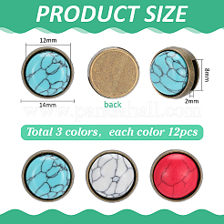 36Pcs 3 Colors Alloy & Synthetic Turquoise Buckles&nbsp;HJEW-PH02459