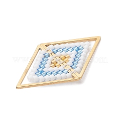 Glass Seed Beaded Connector Charms&nbsp;PALLOY-MZ01110-02