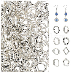 160Pcs 8 Styles Tibetan Style Alloy Bead Frame&nbsp;FIND-SC0017-74
