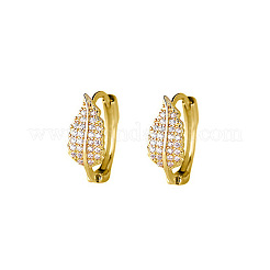 Brass Clear Cubic Zirconia Hoop Earrings&nbsp;FS-WG8C147-01