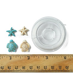 DIY Synthetic Turquoise Turtle & Starfish Stretch Bracelet Making Kits&nbsp;DIY-FS0005-60