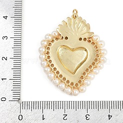 Brass White Enamel Pendants&nbsp;KK-L244-04G