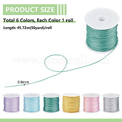 6 Rolls 6 Colors Nylon Chinese Knot Cord&nbsp;NWIR-PH0002-27A