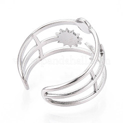 304 Stainless Steel Cuff Rings Components&nbsp;X-STAS-N113-03P