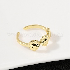 Brass Adjustable Open Cuff Rings for Women&nbsp;RJEW-R032-03G