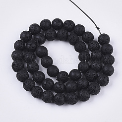 Spray Painted Natural Lava Rock Beads Strands&nbsp;G-N0324-D-01
