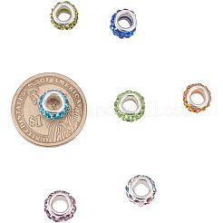 Polymer Clay Rhinestone European Beads&nbsp;CPDL-NB0001-07