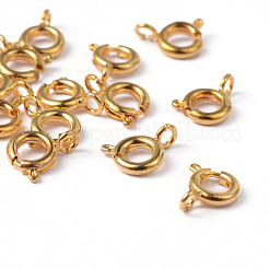 Golden Tone Jewelry Components Brass Spring Ring Clasps&nbsp;X-EC095-G