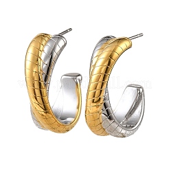 Two Tone 304 Stainless Steel Stud Earrings&nbsp;SA-CBA183D-05GP
