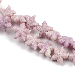 Synthetic Coral Dyed Carved Beads Strands&nbsp;SHEL-K007-18B