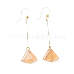 Electroplated 304 Stainless Steel Resin Fan Dangle Earrings&nbsp;EJEW-Z129-11G-01