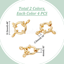 8Pcs 2 Colors 304 Stainless Steel Spring Ring Clasps&nbsp;STAS-UN0022-18