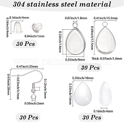 30Pcs 304 Stainless Steel Earring Hooks&nbsp;STAS-SP0002-06P
