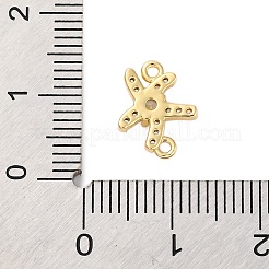 Brass Clear Cubic Zirconia Connector Charms/Links&nbsp;FIND-L019-07G-05