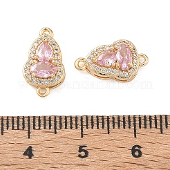 Brass Micro Pave Cubic Zirconia Links Connector Charms&nbsp;KK-K351-77G-05