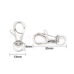 Tarnish Resistant Polished 316 Surgical Stainless Steel Large Lobster Claw Swivel Clasps&nbsp;STAS-R072-27