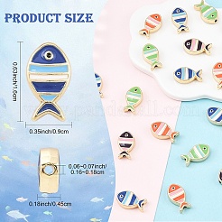 20Pcs Light Gold Tone Alloy Enamel Beads&nbsp;FIND-YW0010-21