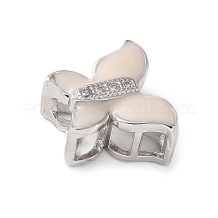 Brass Micro Pave Clear Cubic Zirconia Silde Charms&nbsp;KK-C086-02P