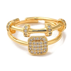 Adjustable Brass Micro Pave Cubic Zirconia Rings for Women&nbsp;RJEW-G325-03G-B