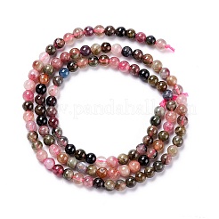 Natural Multicolor Tourmaline Beads Strands&nbsp;G-G446-4mm-03