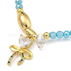 Rack Plating Brass and Glass Stretch Bracelets&nbsp;BJEW-B106-04G-02