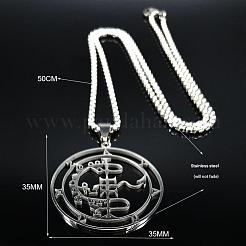 201 Stainless Steel Demonic Symbol Pendant Necklaces for Men&nbsp;FS-WG67A41-01
