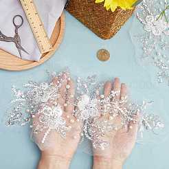 2Pcs 2 Style Flower of Life Pattern Polyester Computerized Embroidery Appliques&nbsp;DIY-GF0006-90
