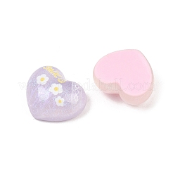 Printed Transparent Resin & Glitter Powder Cabochons&nbsp;RE-CBA9CE8-06