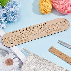 MDF Wood Knitting Rulers&nbsp;TOOL-WH0161-03