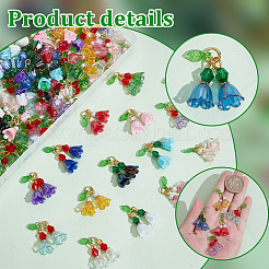 128Pcs 16 Colors Glass Pearl & Acrylic Pendants&nbsp;PALLOY-AR00018