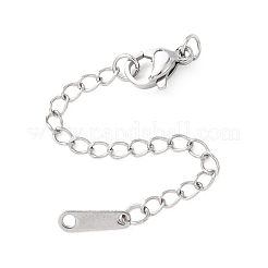 304 Stainless Steel Chain Extender with Teardrop Charms&nbsp;STAS-G383-08P