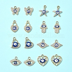 16Pcs 8 Styles UV Plating Alloy Enamel Pendants&nbsp;FIND-FS0002-74