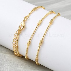 2MM Brass Column Satellite Chain Necklaces for Women&nbsp;NJEW-B148-03G