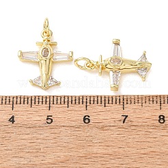 Brass Micro Pave Clear Cubic Zirconia Pendants&nbsp;CU-E003-04G