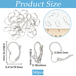 304 Stainless Steel Leverback Earring Findings&nbsp;STAS-SP0001-03B