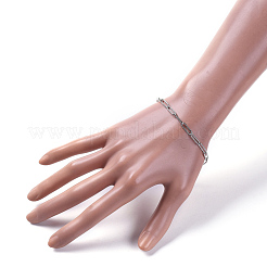 Tarnish Resistant 304 Stainless Steel Textured Paperclip Chain Bracelets&nbsp;BJEW-JB05112