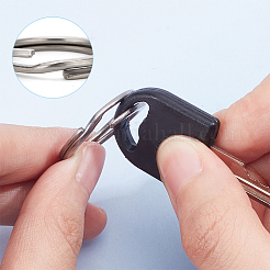 8Pcs 4 Styles Titanium Alloy Split Key Rings&nbsp;FIND-WR0010-05A